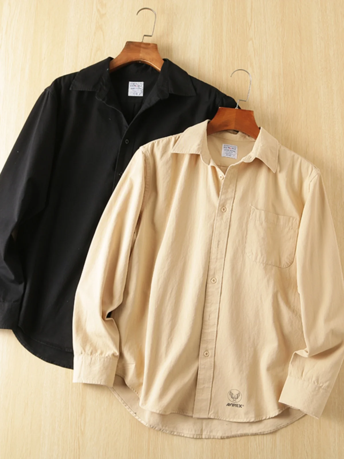 

Men's Cotton Spring Shirt Long Sleeve Thin Pure Cotton Breathable Simple Retro Japanese Style Traveling Clothing Standard Fit