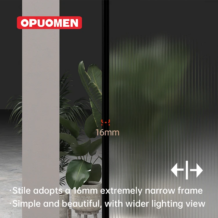 Ultra-Narrow Aluminum Alloy Glass Sliding Door Partition Folding Design Lower Rail Hanging for Balcony Car Apartment Interiors