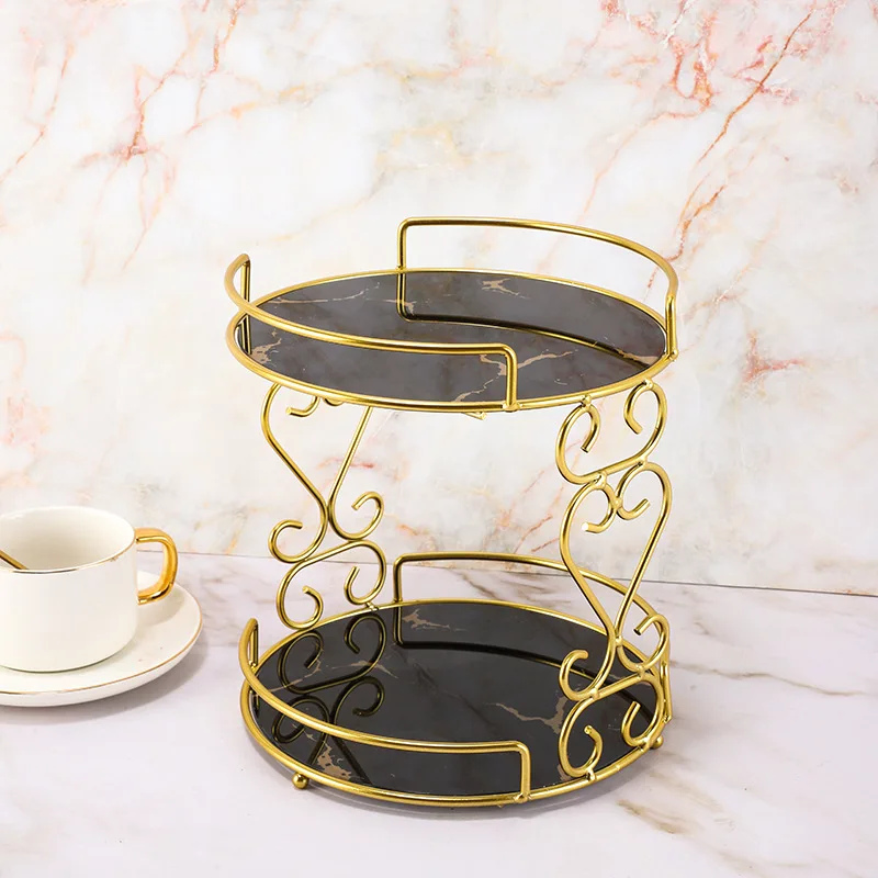 DSA gold wrought iron storage rack, living room decoration shelf, bedroom makeup storage box wholesale