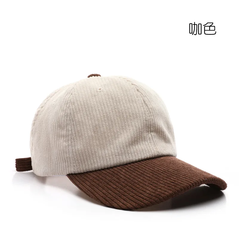 2023 Women\'s Autumn and Winter Color Matching Corduroy Cap Outdoor Men\'s Casual Adjustable Sunscreen Shade Baseball Hat Gorras