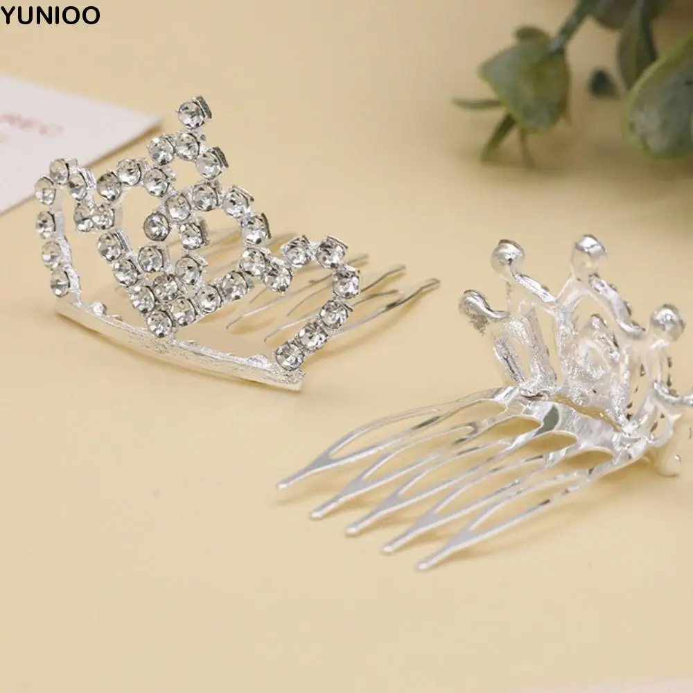 

Flower Crystal Crown Hair Comb Star Love Heart Children Tiara Headband Barrettes Wedding Jewelry Rhinestone Hairpins Bridal