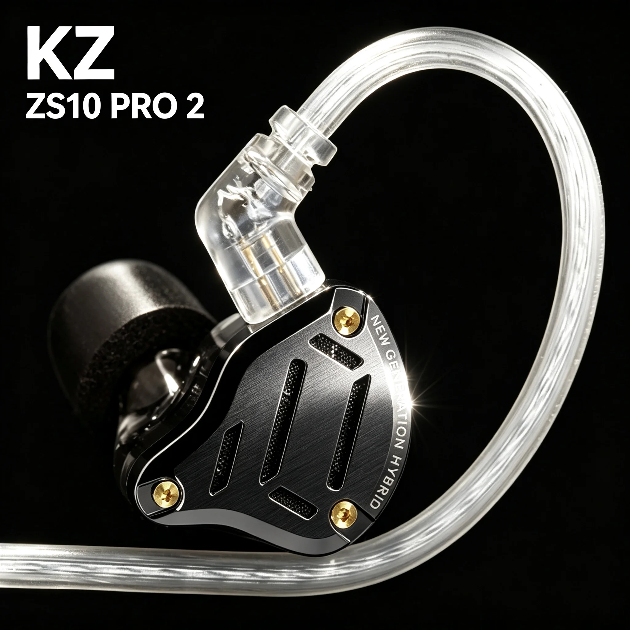 KZ ZS10 PRO 2 Wired Monitor Earphones 10 Unit Hybrid Driver Tunable 0.78mm 2 Pin For HiFi Music Xmas Gift