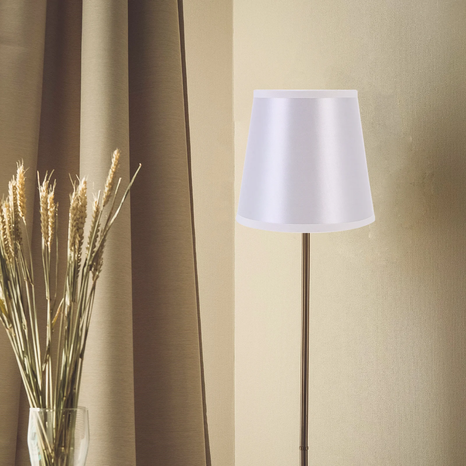 

White Gold Cloth Lamp Shade E14 Screw Base Handmade Dust Proof Cover for Ceiling Chandelier Living Room Bedroom Decor Lamp