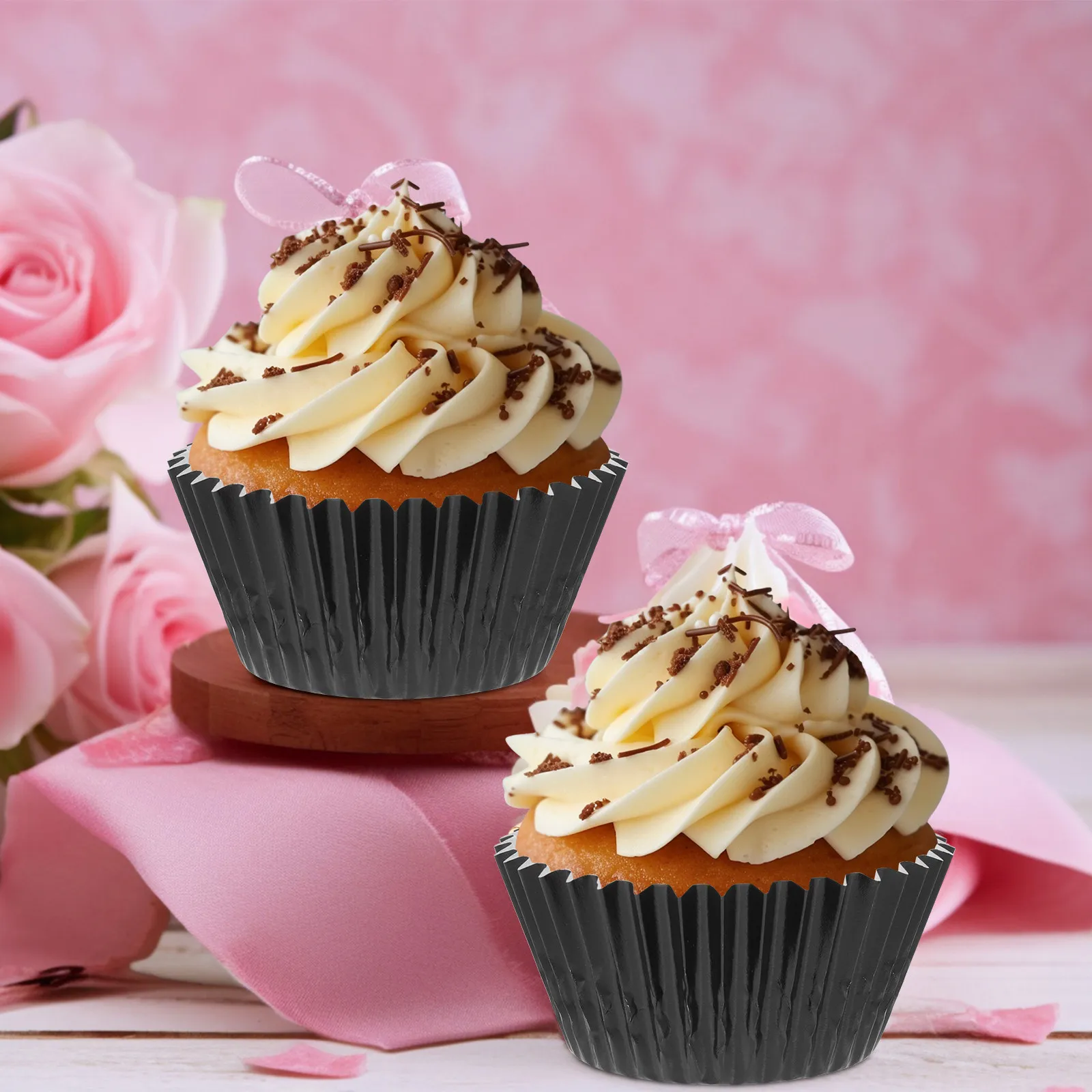100Pcs Egg Tart Foil Baking Cups Reusable Aluminum Foil Cupcake Liners Muffin Pan Liners Small Cake Baking Supplies view 3