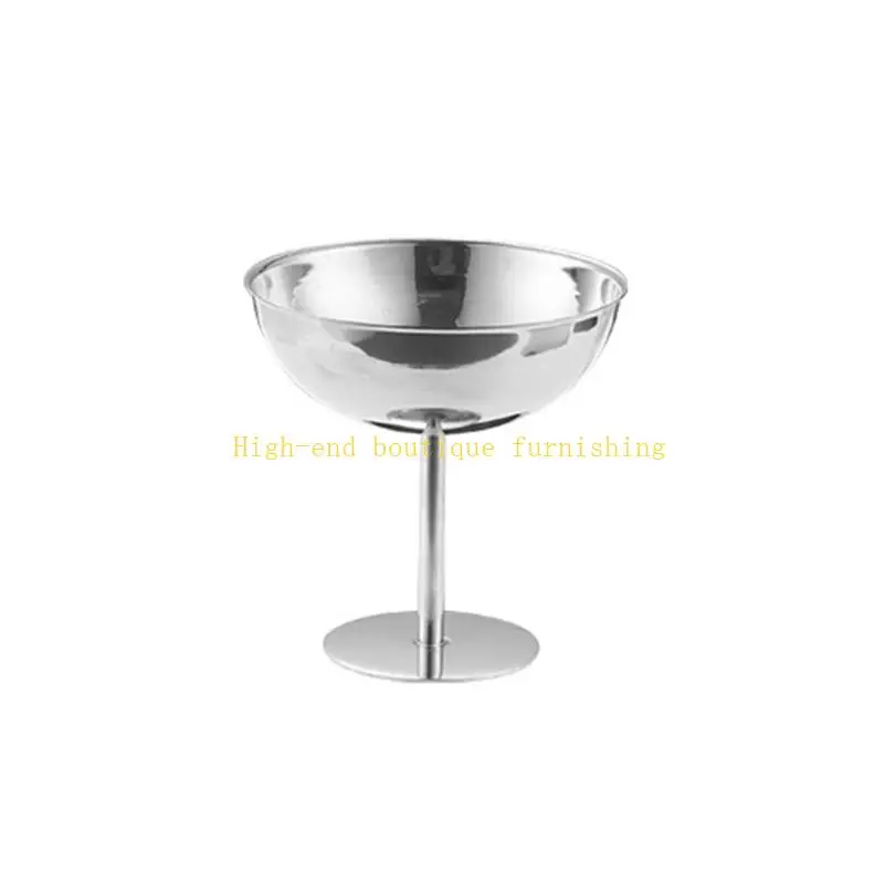 L9NB Metal Serving Bowl Cup with Stemmed Base for Fruit Use and Party Table Display, Footed Cup for Family Hosting Daily