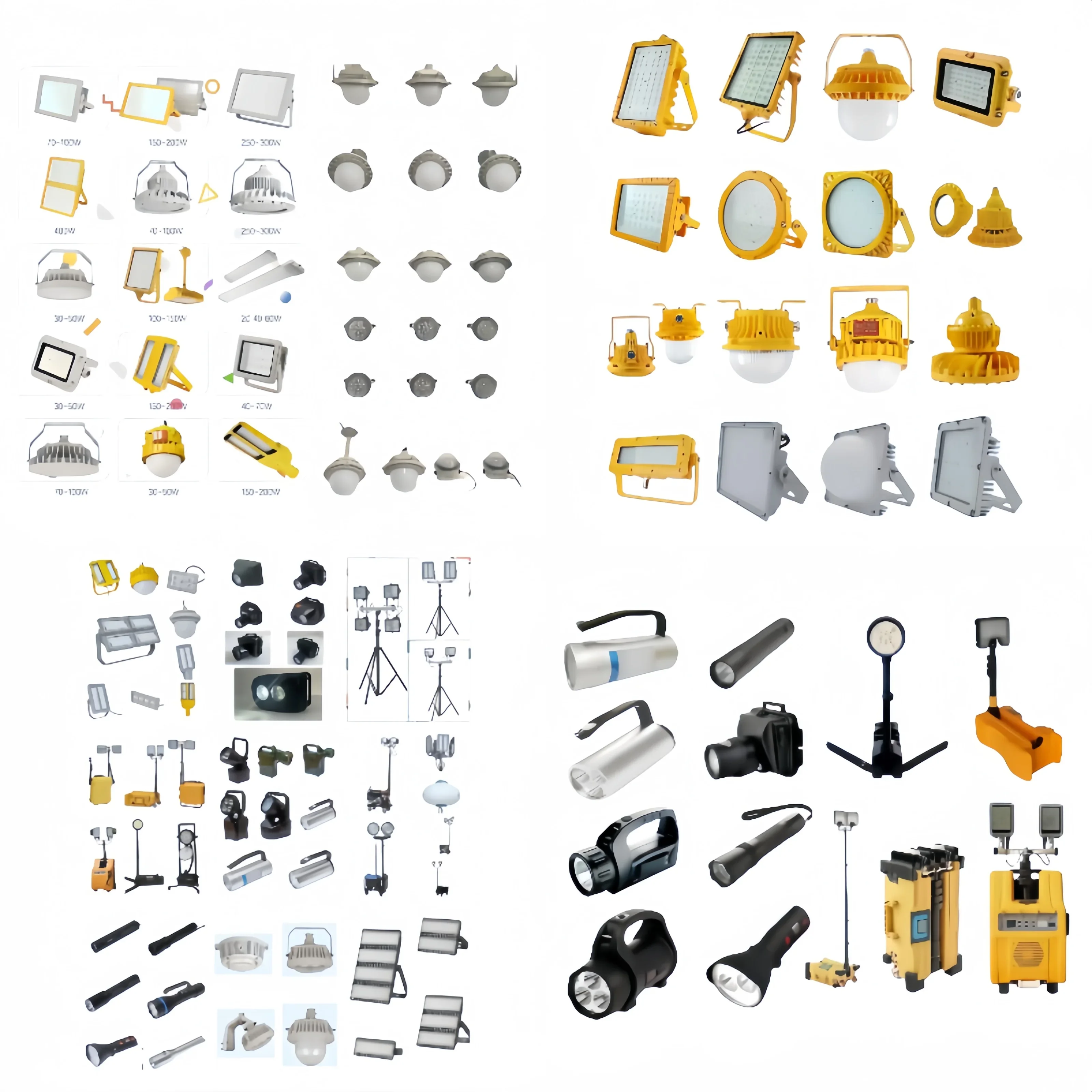 YYHCATEX IP66 IK10 WF2 100W 200W 300W Customizable LED Explosion Proof Flood Emergency Light Zone 1 Zone 2 Ceiling Mounted