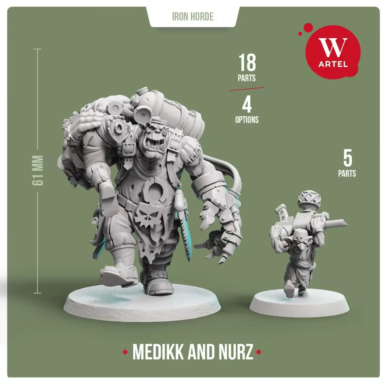 Modellbausatz Resin Kit Wargame 28534 ARTEL W SEND THE IRON HORDES MEDIC, um Sie zu heilen.