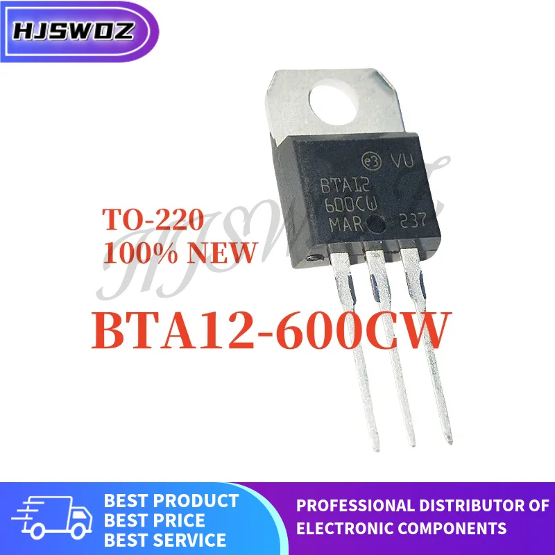10PCS BTA12-600BW BTA12-600CW BTA12-600SW BTA12-600TW TO-220 12A/600V Triac Large Chip DIP Thyristor Brand New In Stock