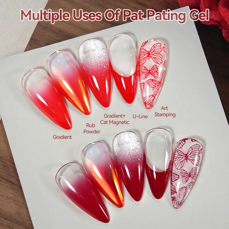 UR SUGAR-Gel de pintura de Pat rojo reflectante, 4 en 1, estampado, diseño degradado, esmalte de uñas en Gel, manicura, uñas de boda de Año Nuevo