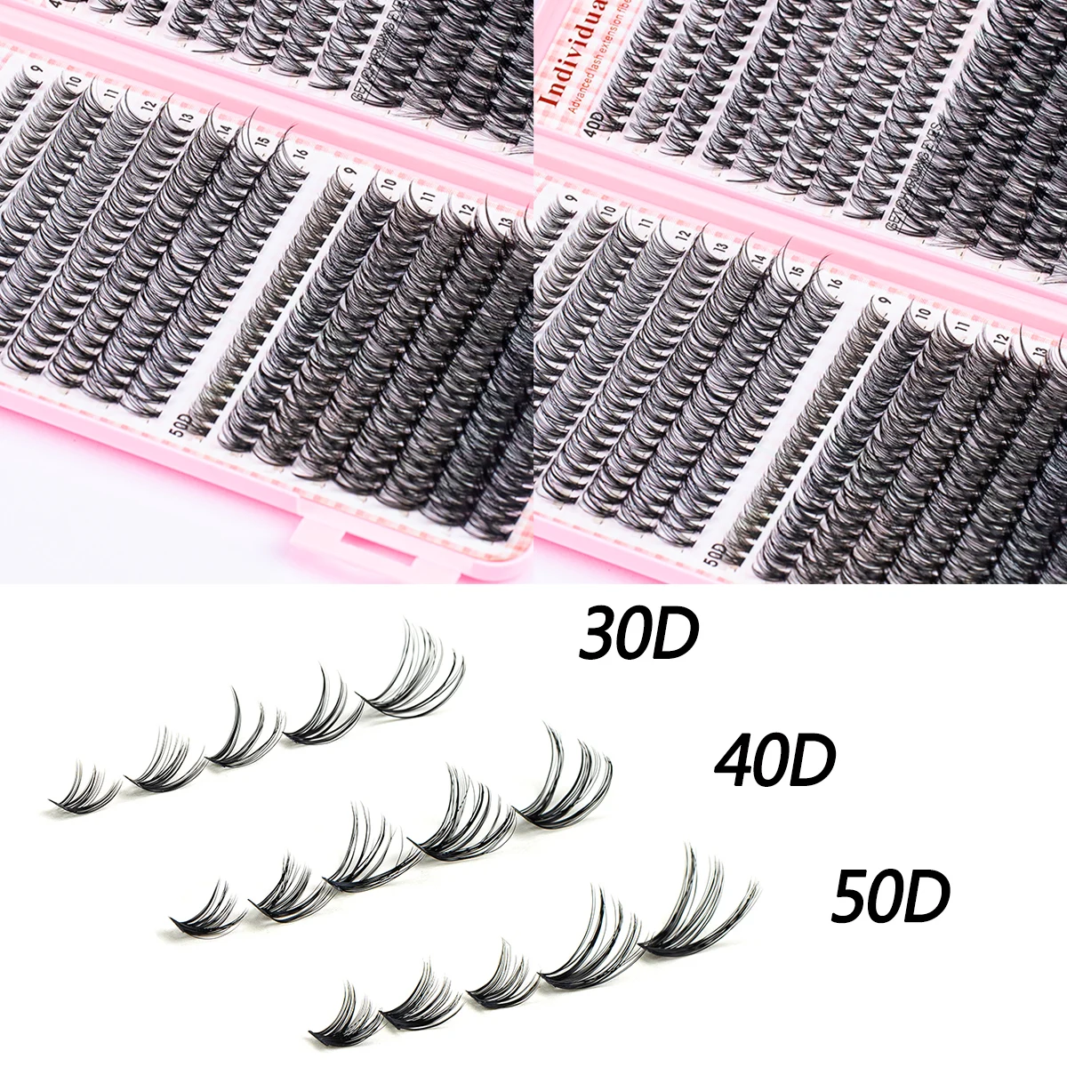 Eyelash Book Lash Extension Kit DIY 640pcs Lash Clusters 9-16mm Mix Curl Individual Lashes Kit, Tweezers Eyelash Glue,remover