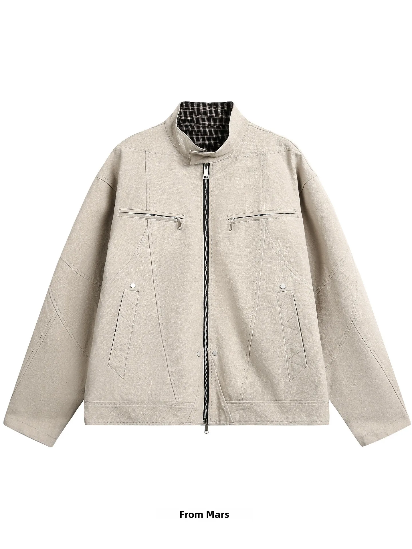 

Double Zipper Loose Fit Casual Color Jacket from New Design Retro Style Unisex Autumn Winter Fashion Youth