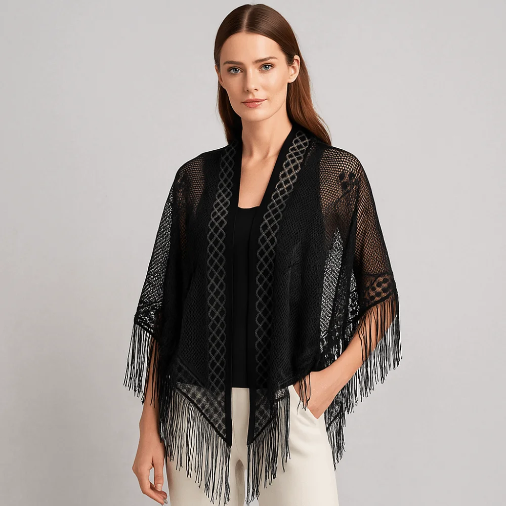 العصرية الأنيقة التطريز شال بلون تنفس مثلث وشاح الجوف زهرة تصميم وشاح دانتيل النساء الملحقات #4