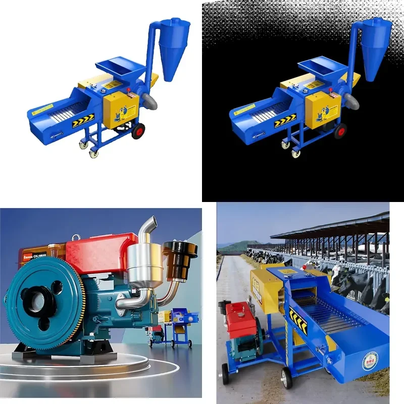 2026 hot sale New Home Farm Engine Straw Ensilage Machine Cattle Feed Making Grass Maize Chopper and Chaff Cutter