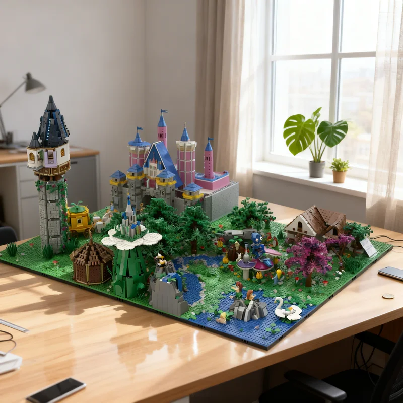 

9950 деталей MOC: Модульный сказочный мир, состоящий из 17 моделей MOC, конструктор из строительных блоков, креативный подарок для самостоятельной сборки, декор для демонстрации, премиум-качество