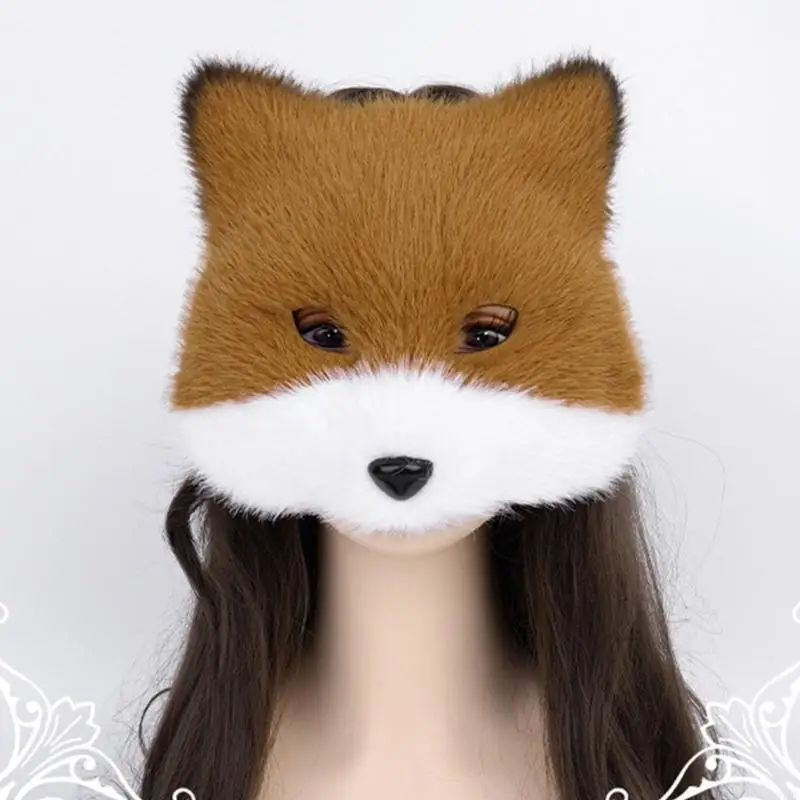 77 Die Tierfüchse Wolf Maske Halloween Party Cosplay -Kostüme Requisiten Plüschkatzen halbe Gesichtsmaske Masqueraden Maske für