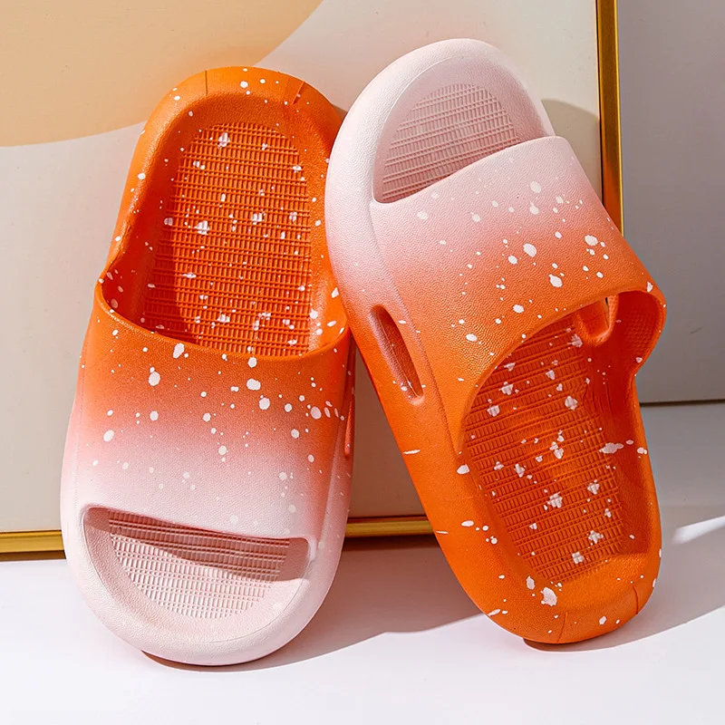 Summer Child Shoes Gradient Color Slippers Boy Girl Sandals Slippers Indoor Shower Anti-slip Slippers Kids\' Beach Casual Sandals