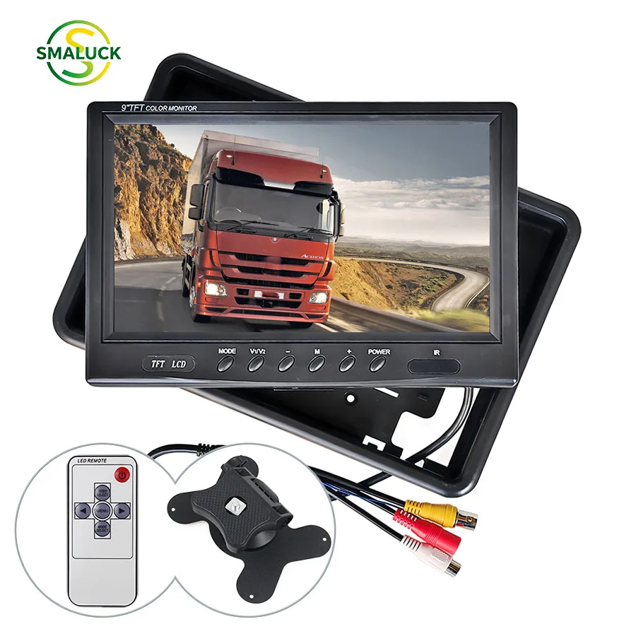smaluck-9-inch-tft-lcd-car-monitor-display-car-reverse-rear-view-monitor-screen-with-bnc-av-input-remote-control-dvd-vcr