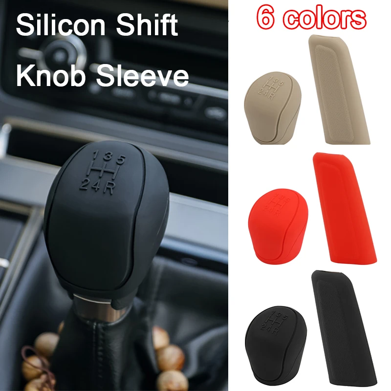 

Silicone Car Gear Head Shift Knob Cover Gear Shift Non Slip Grip Handle Case Automobiles Gear Shift Collars Interior Accessories