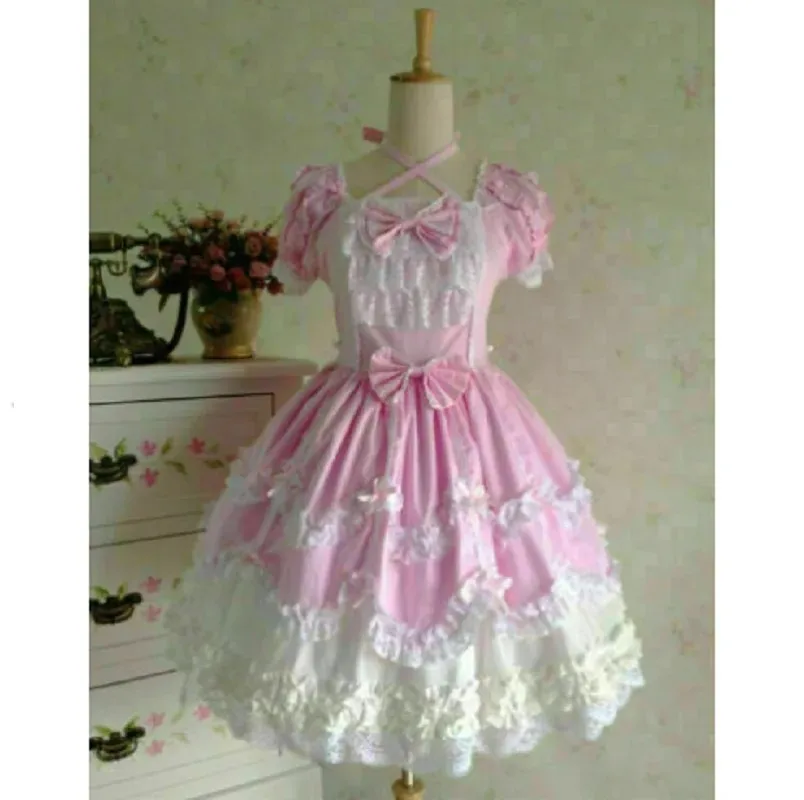 Girly Cosplay Costume Sexy Cute Maid Pink Dress Dress Fluffy Suit Custom Adult Women's Fantasy Carnival