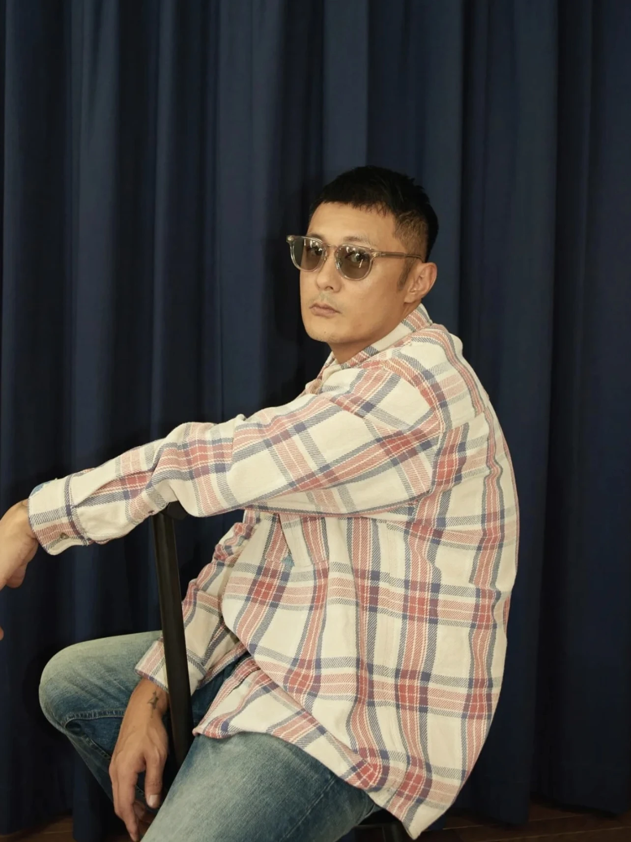 

MADN Japanese Daily Wear Flannel irt Vintage Rough Stripes Plaid Long Sve irt Wu Wen Le 23AW Loose Fit Casual Sle