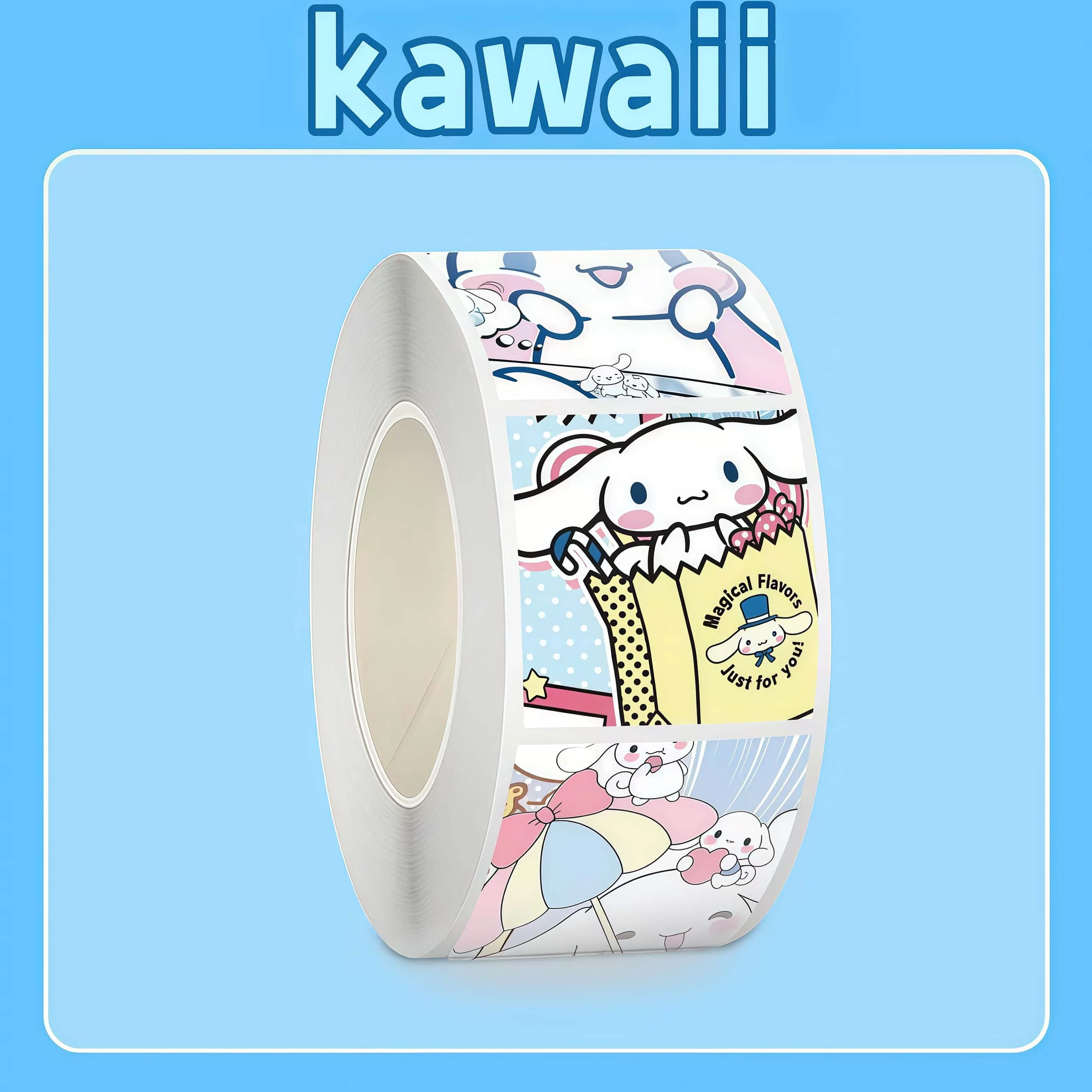 500 قطعة من لفة ملصقات Sanrio Cinnamoroll Kawaii، شارات بتصميم كرتوني لطيف لتزيين المجلة والهدايا #5