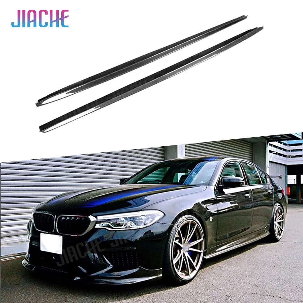 Carbon Fiber Side Skirts Door Aprons For BMW 5 Series F90 M5 G30 M-SPORT 2018 2019 Bumper Guard Car Styling FRP Protection