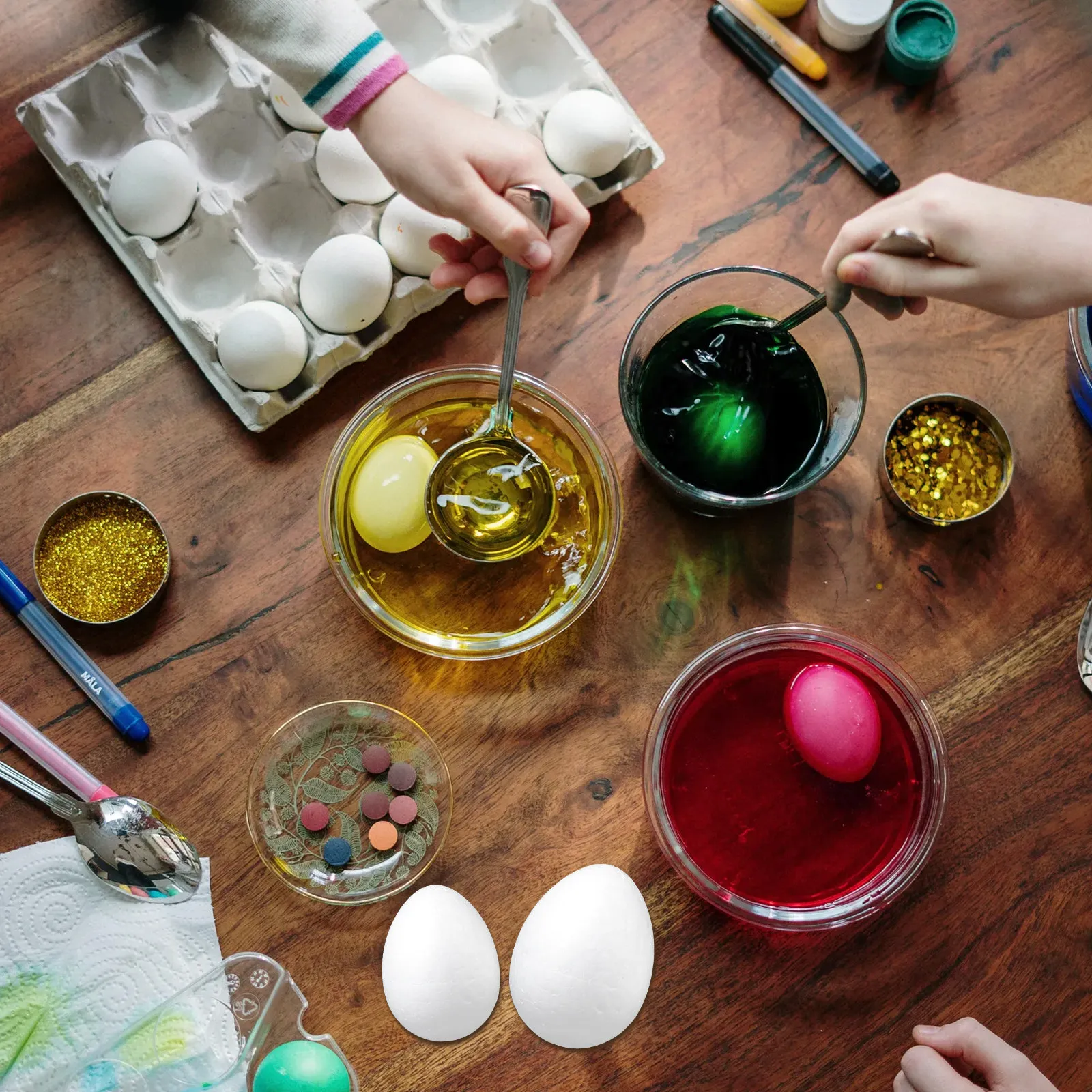 

Набор из 45 реалистичных пасхальных яиц для росписи, материалы для граффити, для пасхального поиска, подарок для детей, украшение для дома