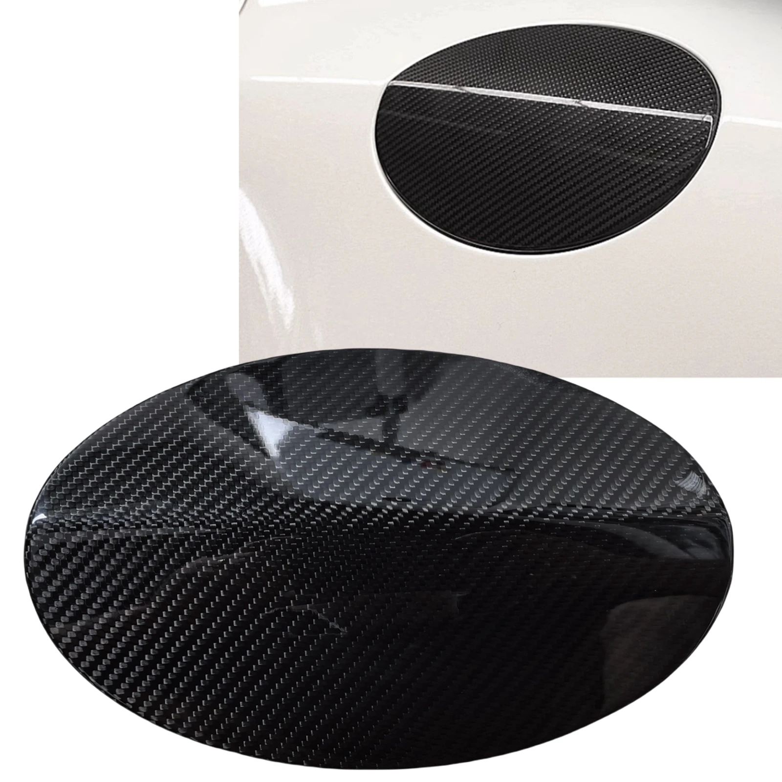 Carbon Fiber Fuel Tank Cap Trim Exterior Cover For Maserati Quattroporte 2013-2023