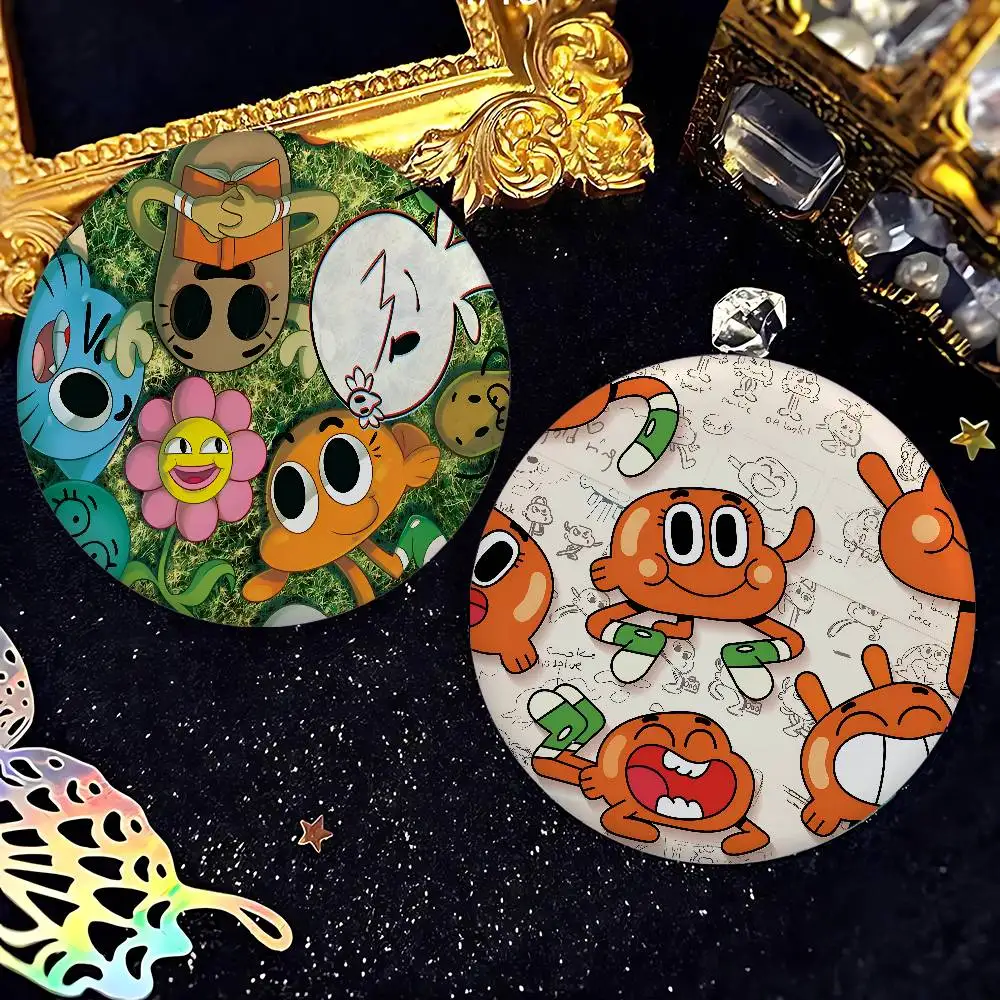 مذهلة W-world من Gumball شارات الإبداعية صفيح زر PinsBrooch الإبداعية يقتبس شارة الملابس على ظهره مجوهرات هدية