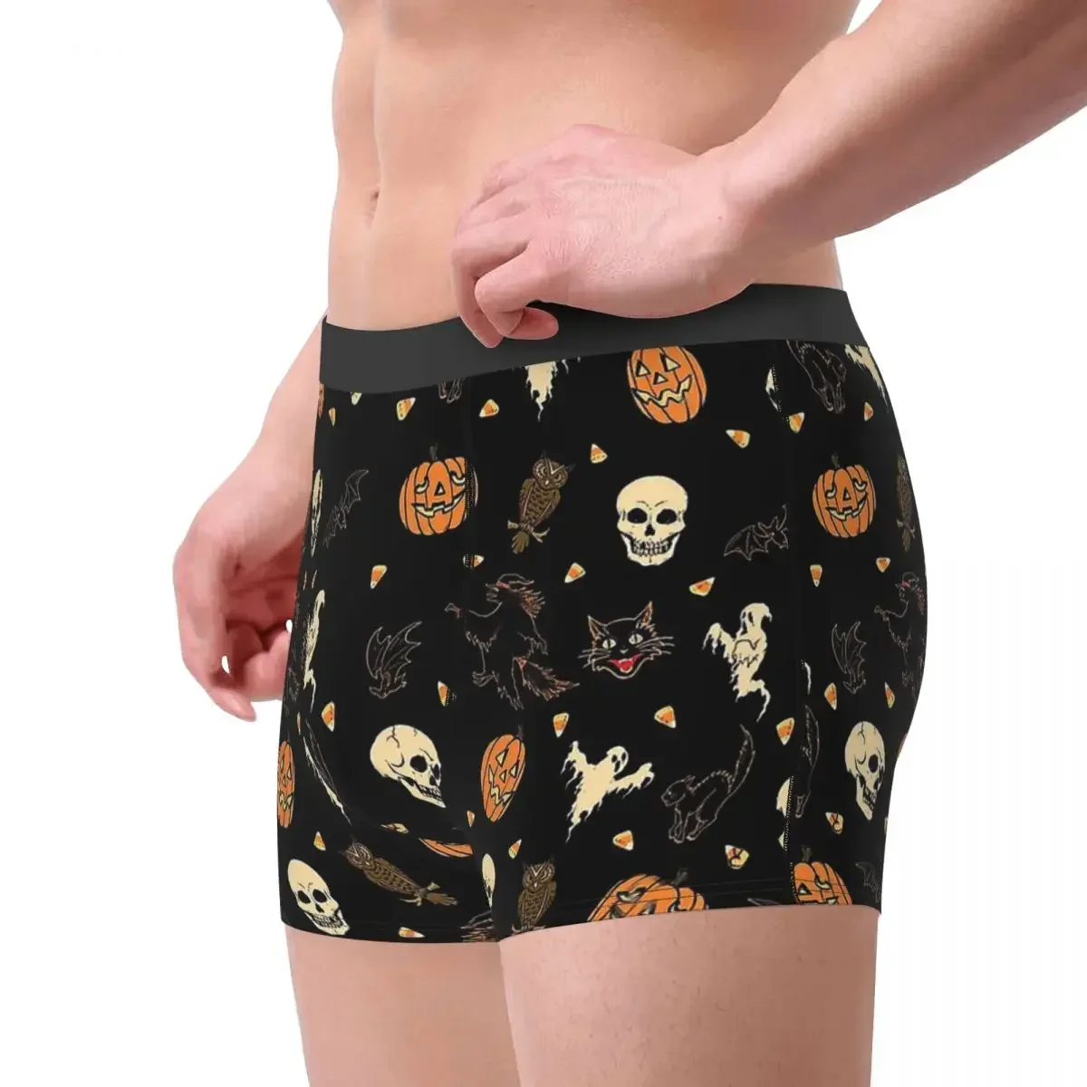 Skeleton Skull Bone Hallowed Pattern Underpants Cotton Panties Men's Underwear Ventilate Shorts Boxer Briefs