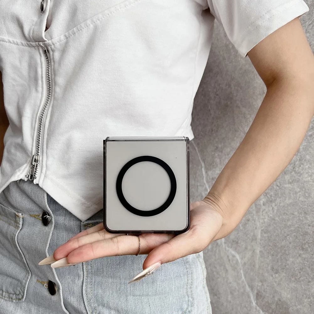 Coque de téléphone magnétique intégrée translucide givrée, étui de protection pour appareil photo Samsung Galaxy Z Flip 7 flip7