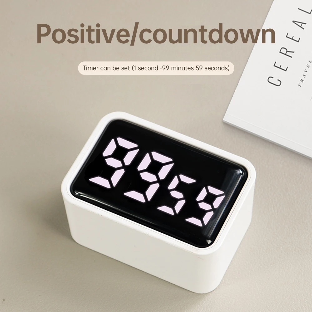 Digital Kitchen Timer Magnetic Count Up/Down Clock with Custimize Function Large LED Screen Sound Alarm Silent Operation Kitchen