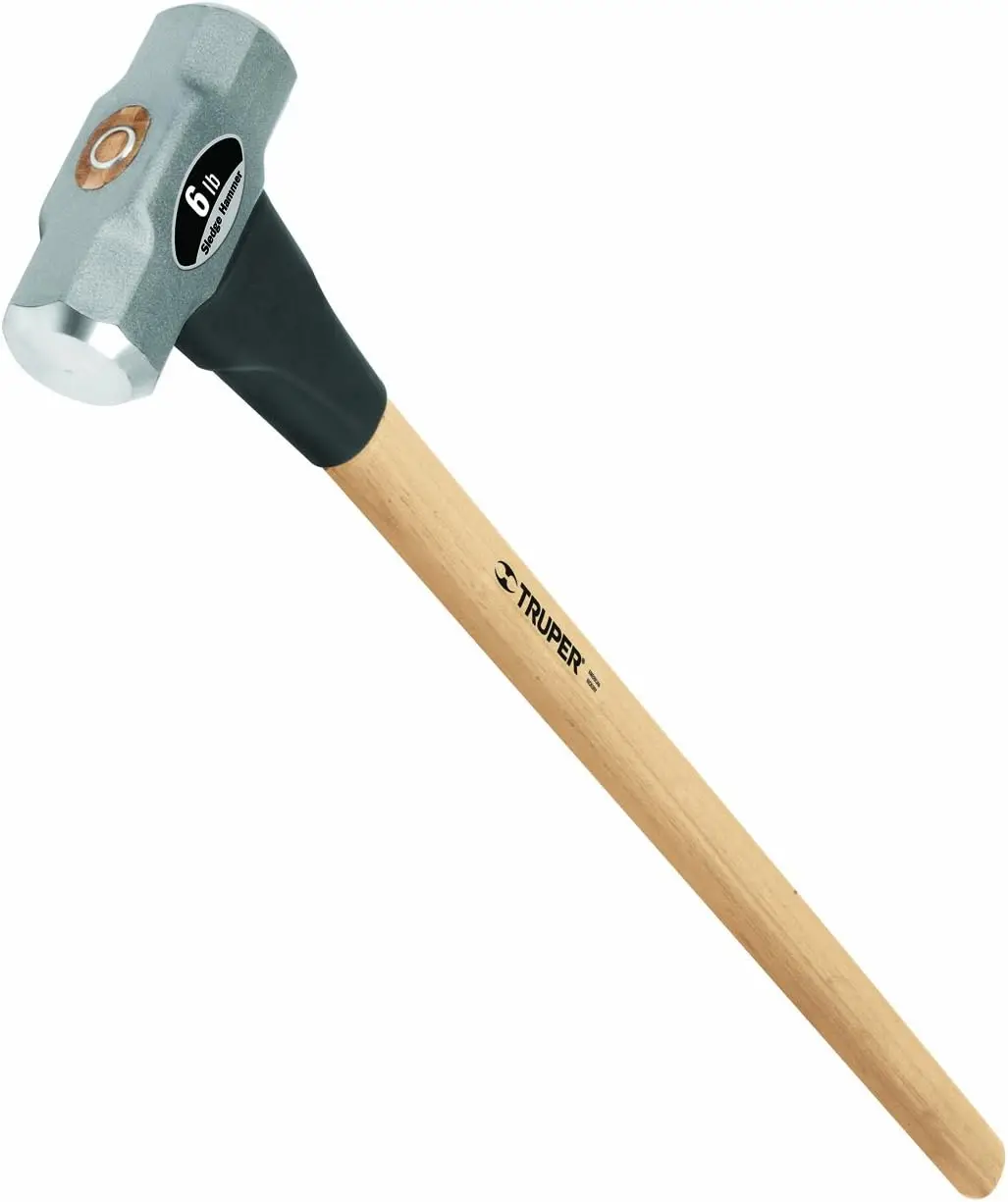 

6-Pound Sledge Hammer with Hickory Handle, 36-Inch Heavy-Duty Tool for Construction and Demolition