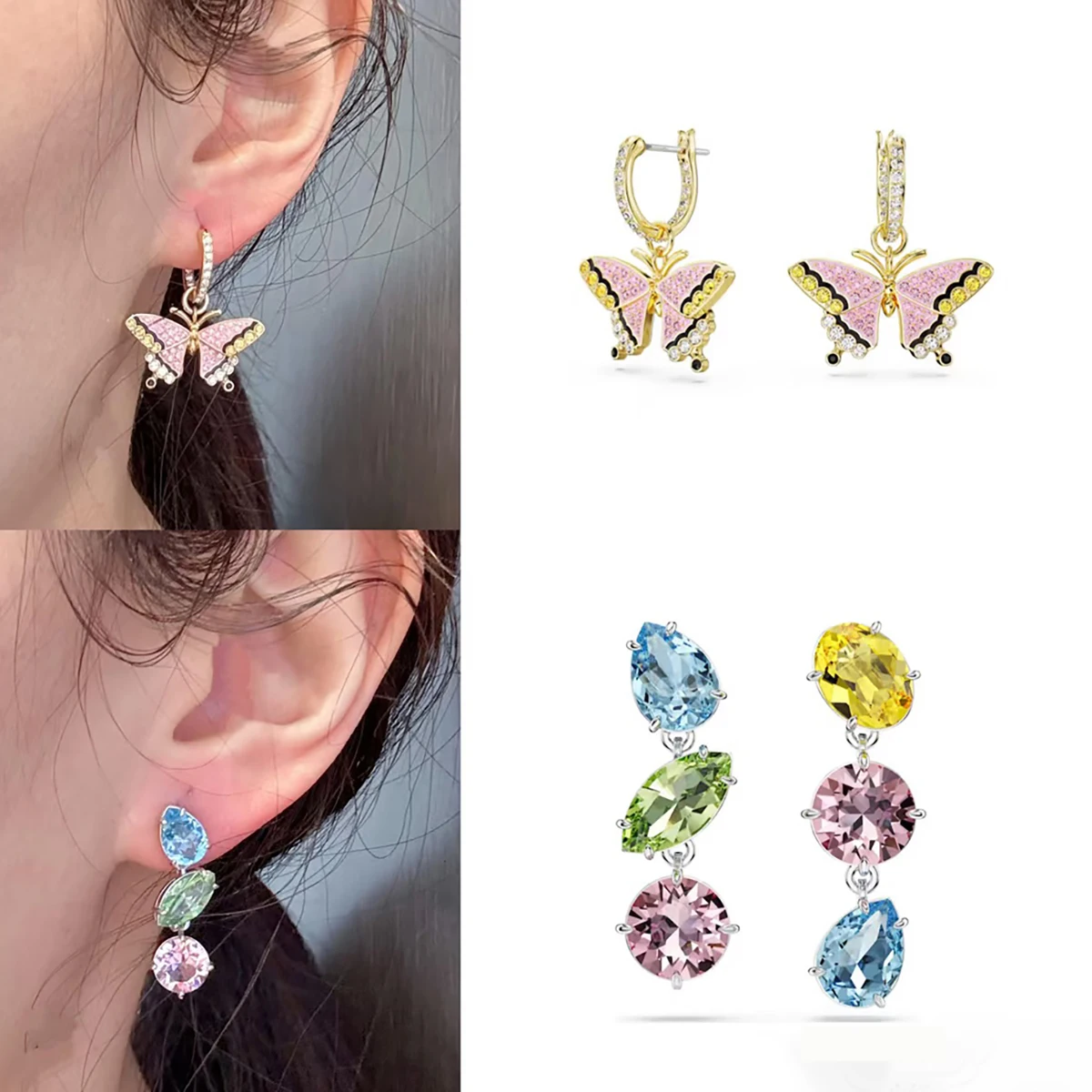 

Luxury Jewelry for Women: Sterling Silver Gold-Plated Earrings With Fashionable Heart, Butterfly, and Sunflower Designs