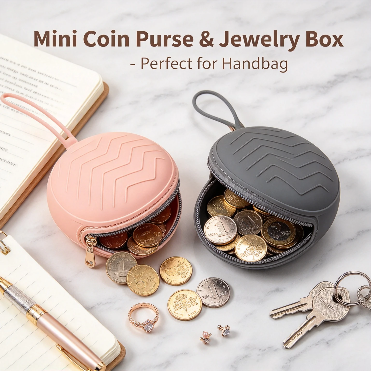 Cute Macaron Round Coin Purse Zipper Candy Box Shape Change Wallet Small Card Pouch for Women Girls Jewelry Earphone Storage
