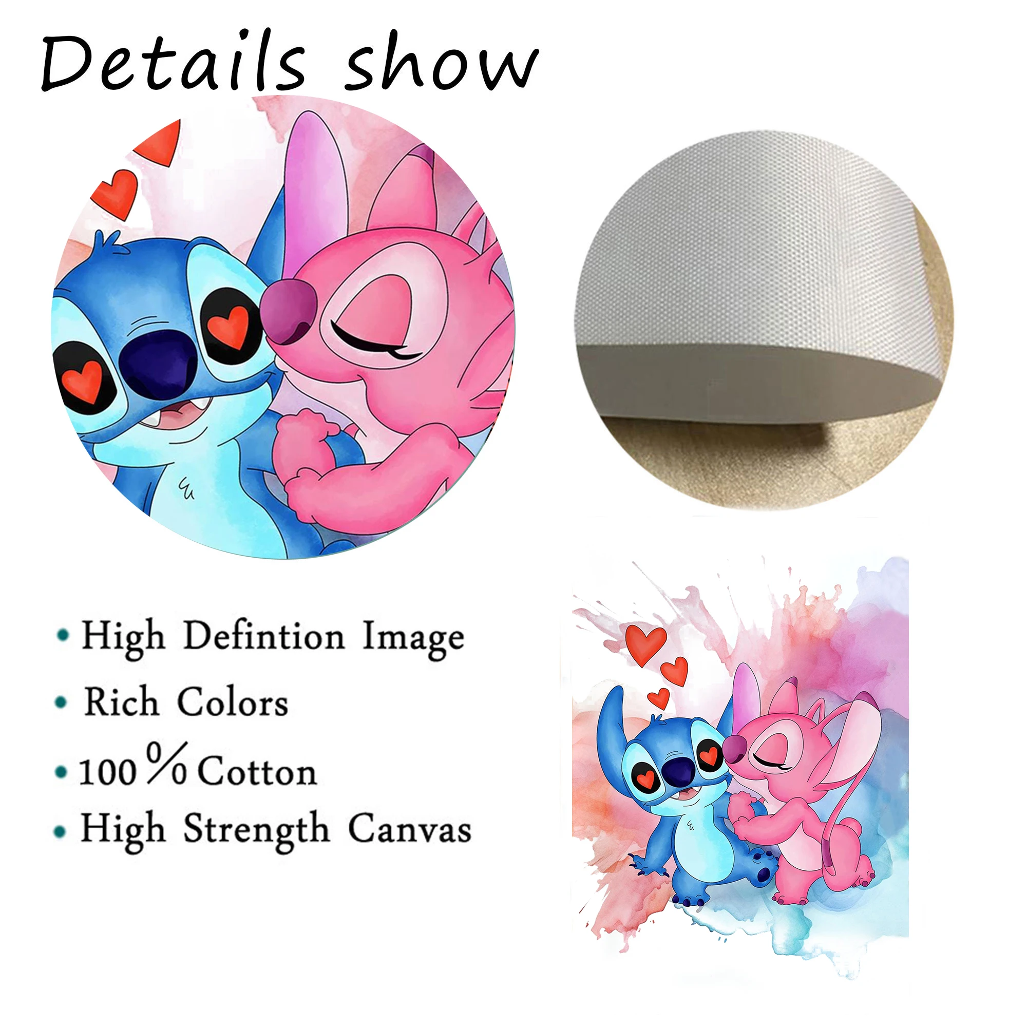 MINISO ديزني الفن قماش المشارك غرزة و الملاك جدار الفن المائية الحضانة يطبع غرفة الاطفال ديكور استحمام الطفل هدية ديكور المنزل