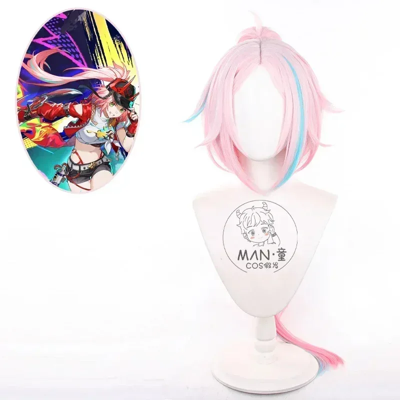 2025 aaa 게임 혼카이:스타 레일 여성 라파 100cm 코스프레 타투 핑크 롱 가발 내열성 헤어 할로윈 파