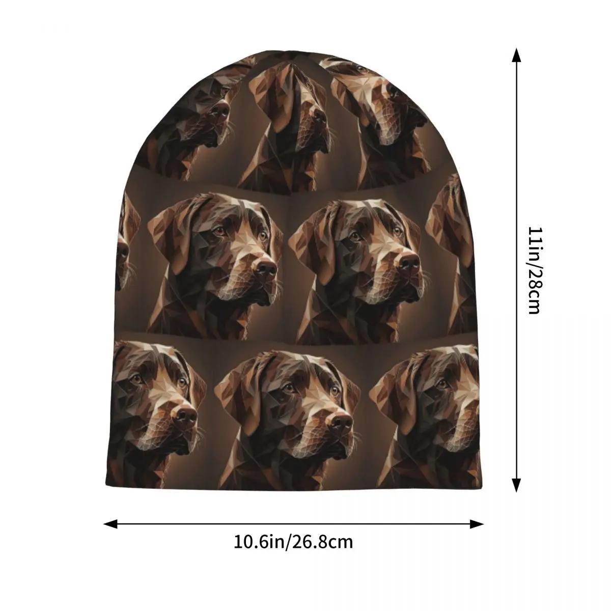 هندسية الشوكولاته لابرادور عمل فني دافئ محبوك قبعة موضة بونيه قبعة الخريف الشتاء في الهواء الطلق قبعات حريمي الكبار