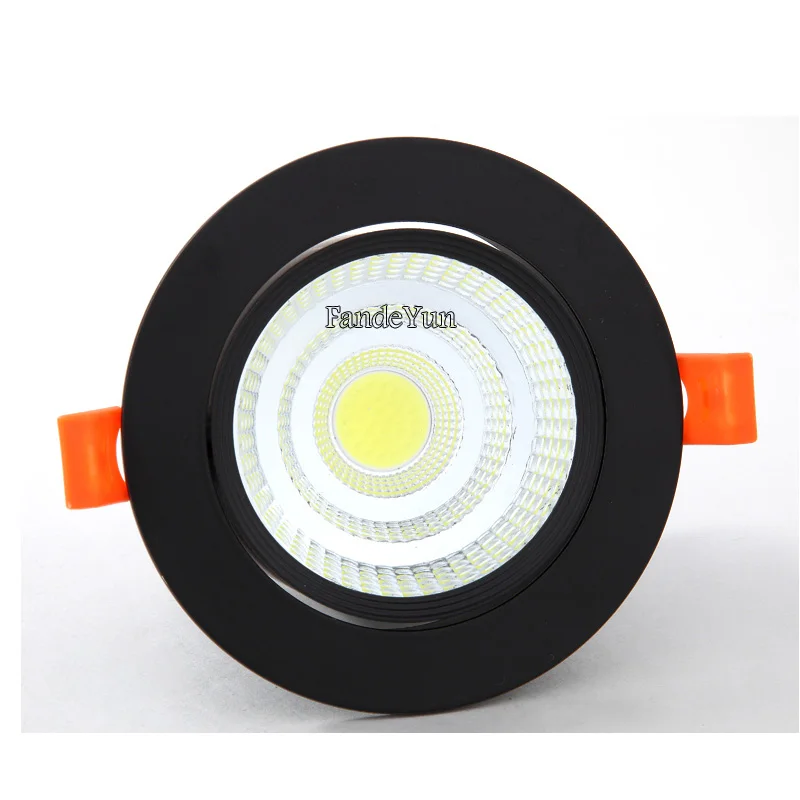 White Black LED COB Spotlight Ceiling lamp AC85-265V 3W 5W 7W 9W 12W 15W Aluminum recessed downlights round led panel light