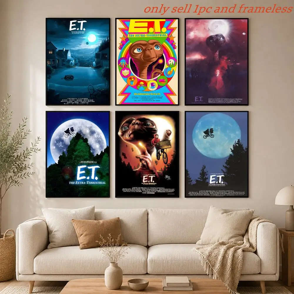 Retro Movies E-E.T. the Extra-Terrestrial Poster HD Hot Theme Singer/OST/Movie/Anime-Waterproof Self-Stick Home Decor