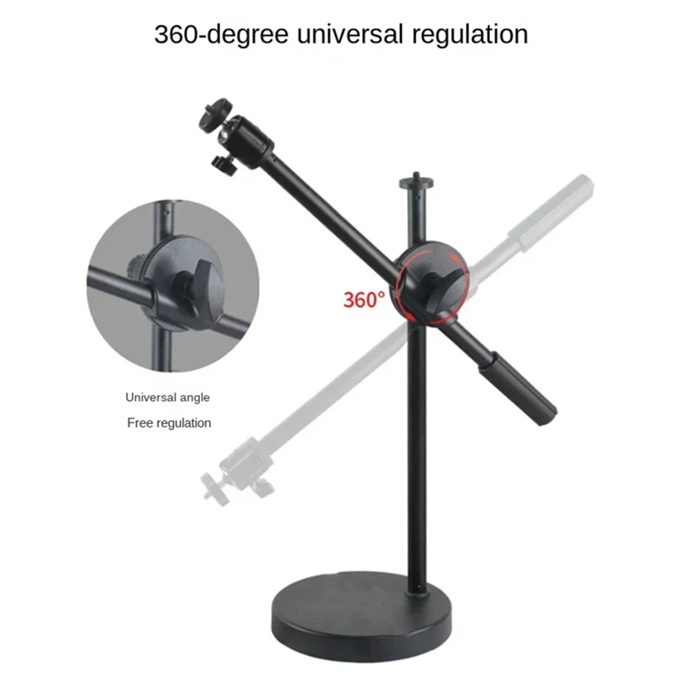 Desktop Mobile Phone Photography Holder Tripod with LED Light Table Tabletop Shooting Stand Tripods for Nail Art Photography