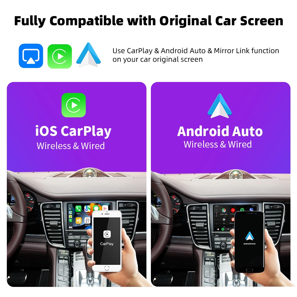 EKIY-Carplay inalámbrico para coche, dispositivo con Android Auto, espejo, para Porsche PCM3.1 PCM4.0 Panamera Cayenne Cayman Macan Boxster 911 991