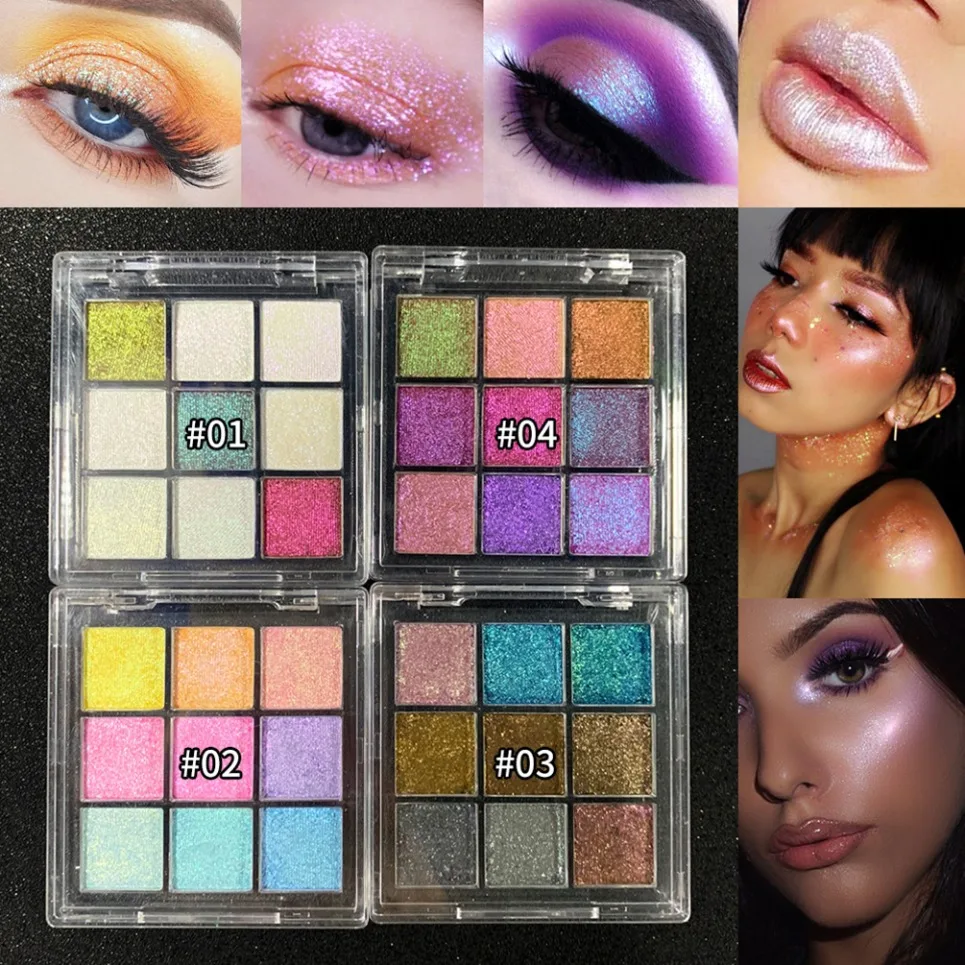 9 Colors Changing Chameleon Eyeshadow Palette Private Label Pigmented Vegan Makeup Eye Shadow Wholesale Custom Logo