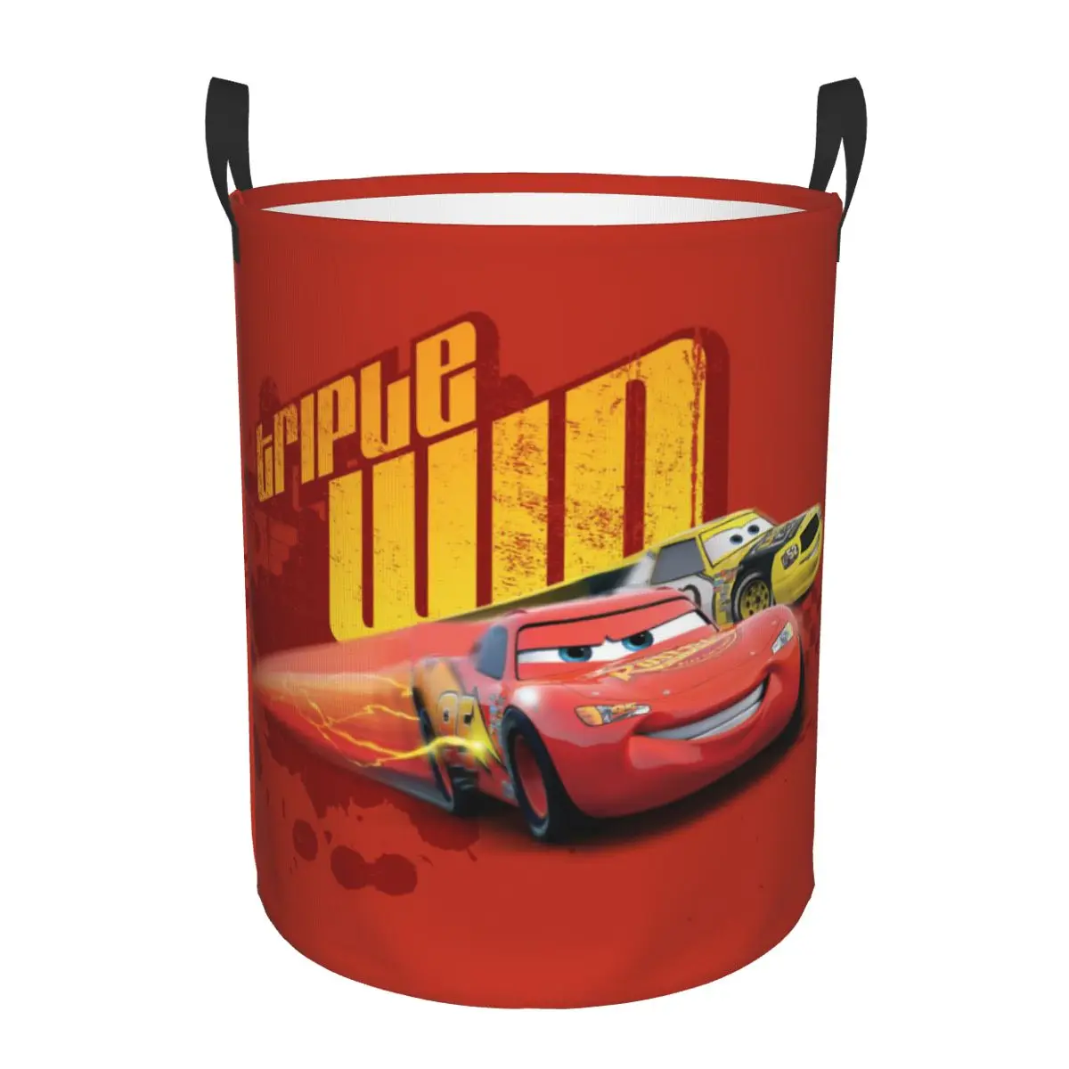 

Custom Lightning McQueen Cars Laundry Basket Collapsible Cartoon Clothing Hamper Toys Organizer Storage Bins