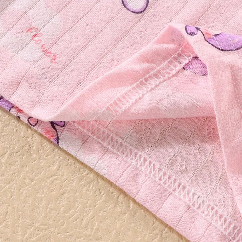 Summer Camisole Sling Tops+Shorts 2-Piece Set Girl\'s Soft Cotton Pajamas Fashion Cartoon Print Kids Home Clothes Casual Suit New