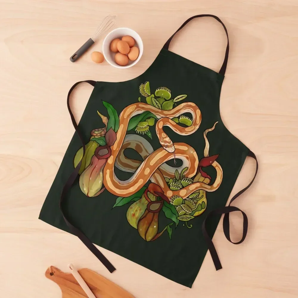 Corn Snake & Carnivorous Plants Apron Men gift For Hairdresser home women For Girl Apron