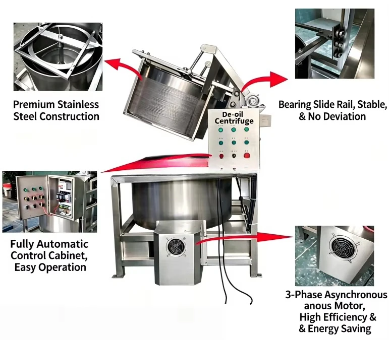 Commercial Industrial Fried Snack Deoiling Machine Potato Chips Removing Oil Machine for Leisure Fried Food