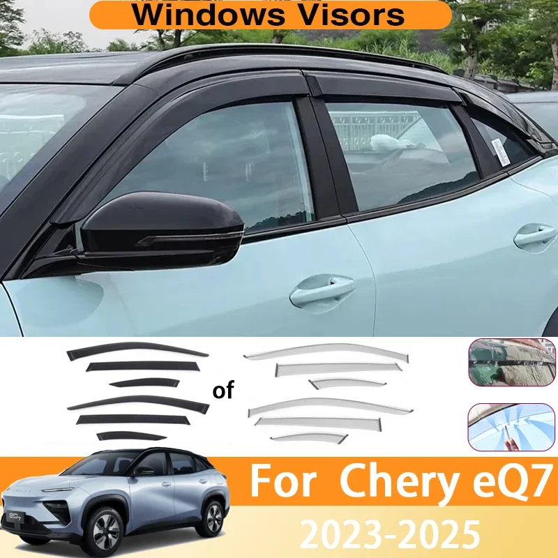 Car Window Visors For Chery eQ7 Accessories 2023 2024 2025 Rain Eyebrow Rainproof Deflectors Windshields Sets Car Accessories