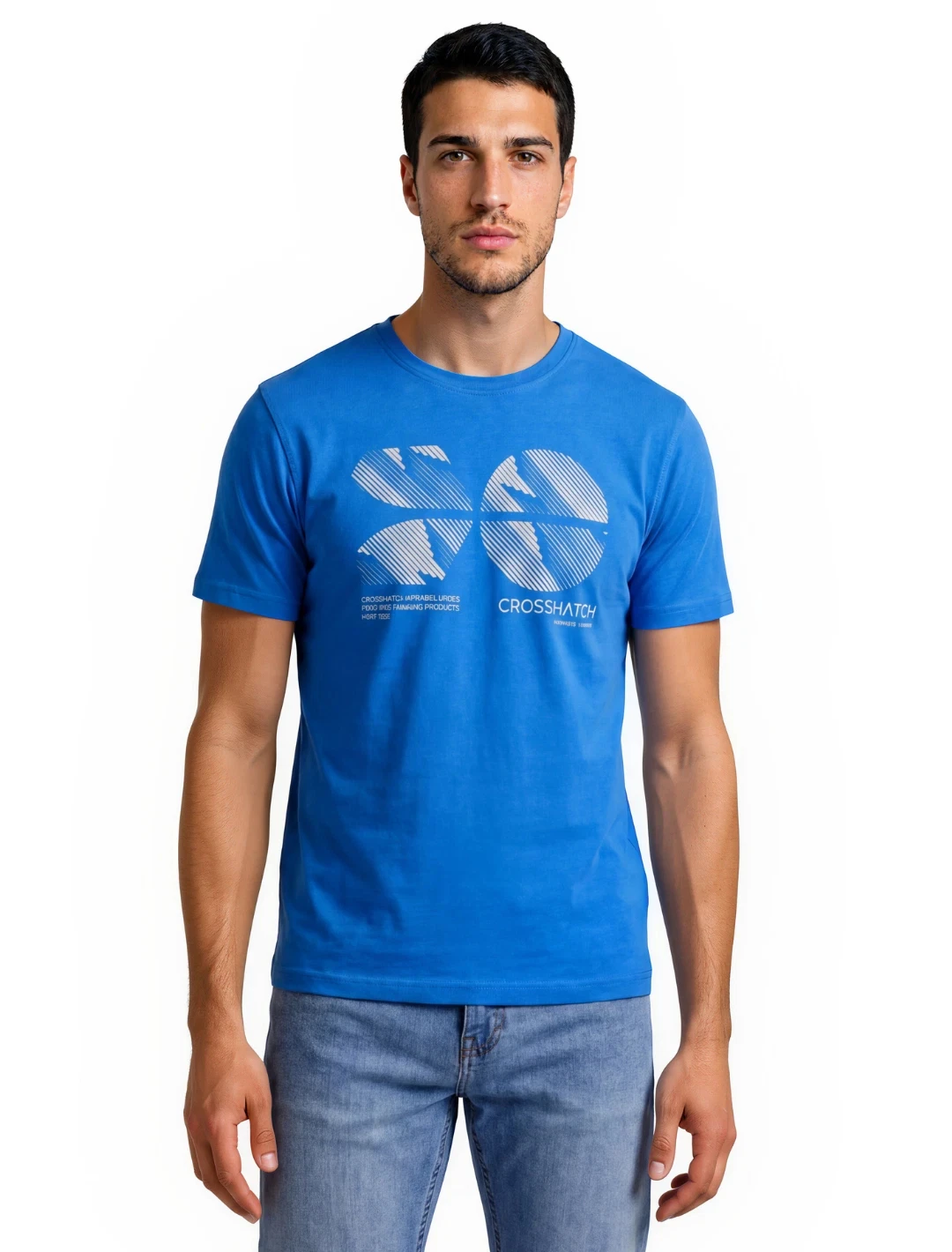Hot Crosshatch Mens Cotton T-Shirts Graphic Print Crew Neck Casual Tops High-end Luxury Unisex Style Both of Men and Women