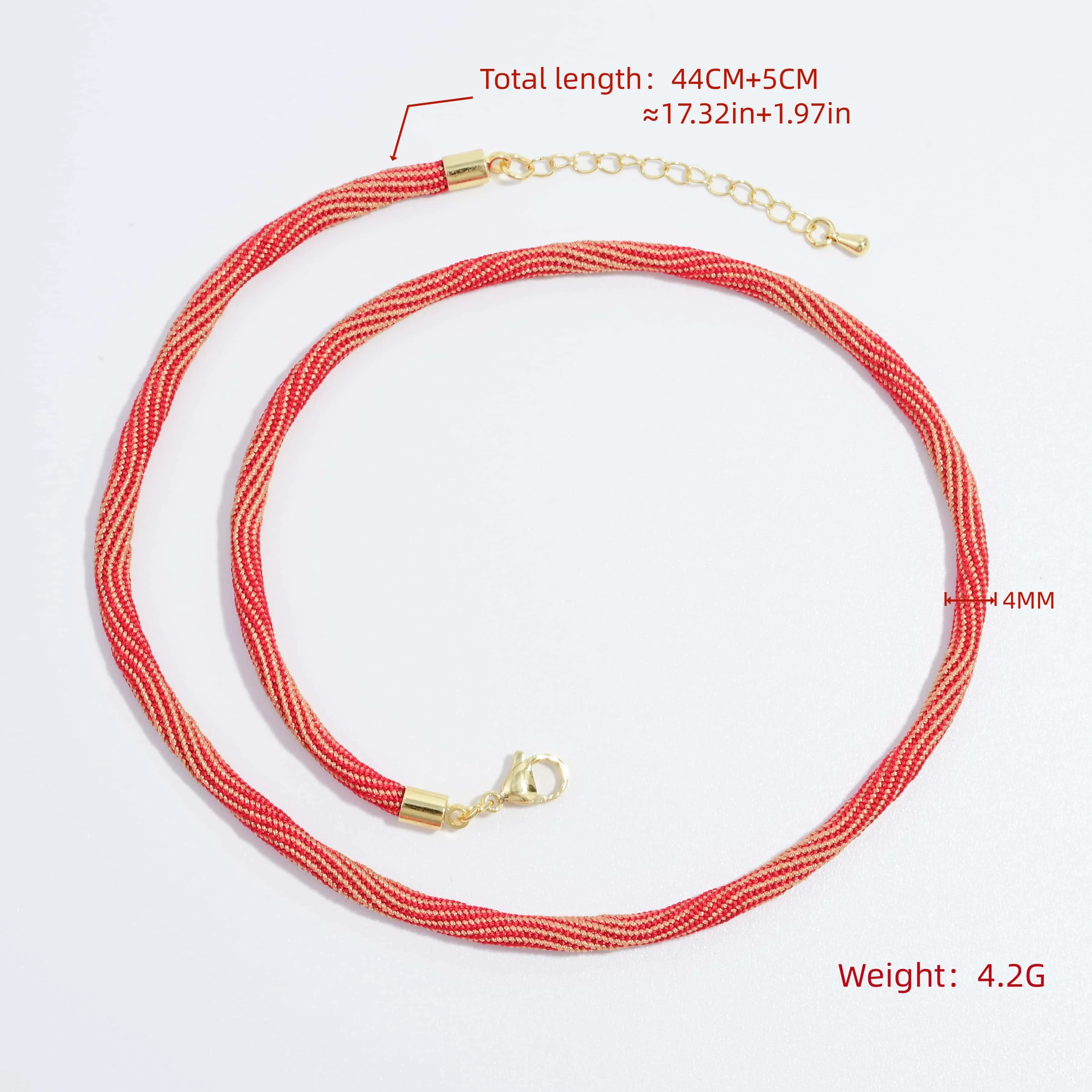 ZHUKOU Two-Tone Braided Cord Necklace Unisex Handcrafted Jewellery Making Accessory Chain Compatible with Pendants 1 PC